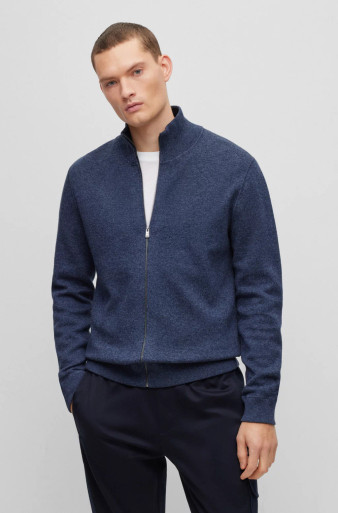 BOSS WOOL BLEND ZIP JERSEY FONSO 50482285 - HUGO BOSS NZ