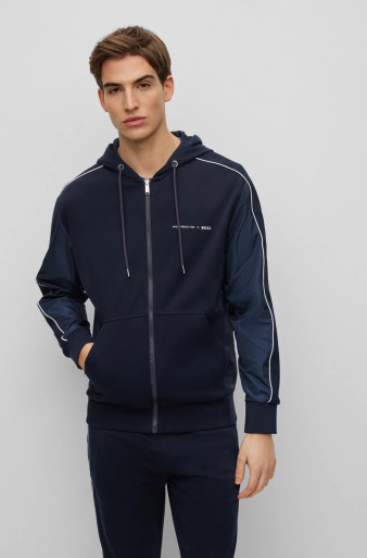 Black sweater with zip brand BOSS — Globalbrandsstore.com/en