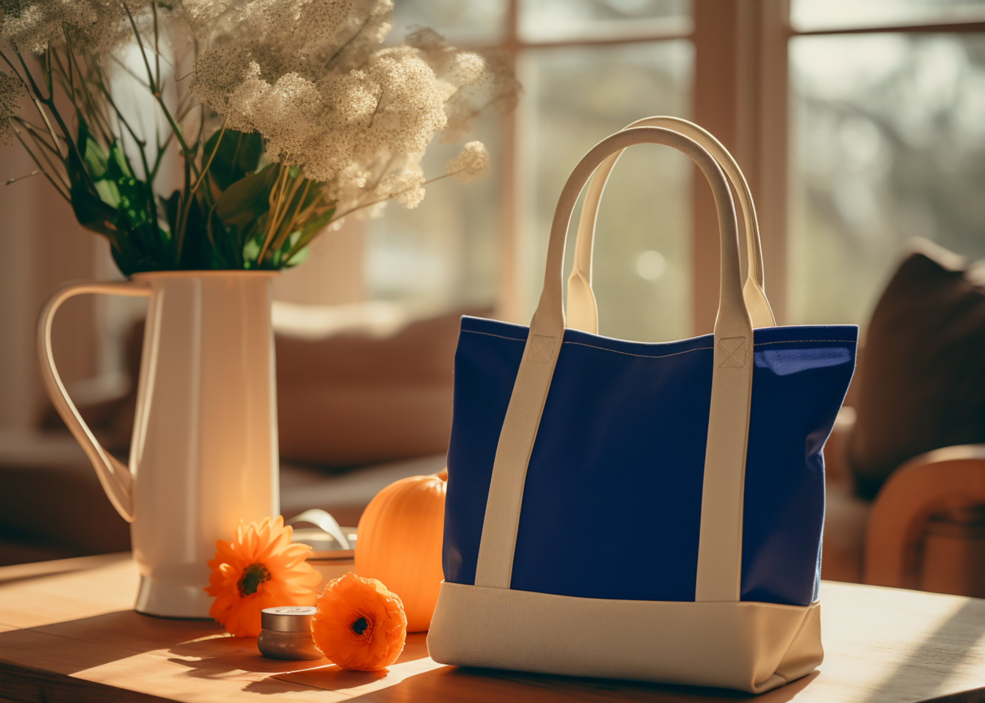 Navy Bandana Reversible Canvas Shopper Bag, Bags & Wallets