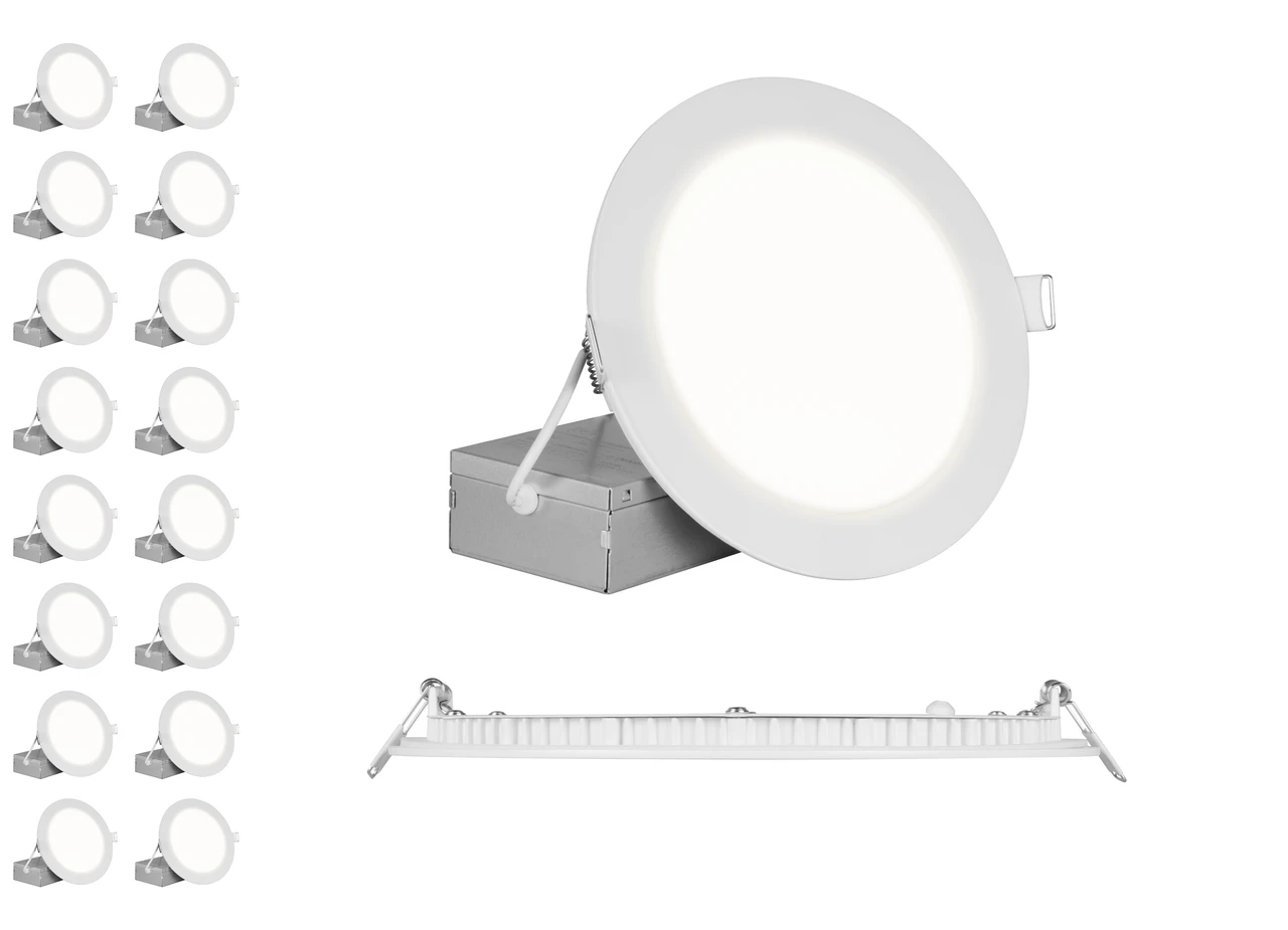 REL Series 8 in. Round White Canless | Nicor REL811202KRDWH-16PK