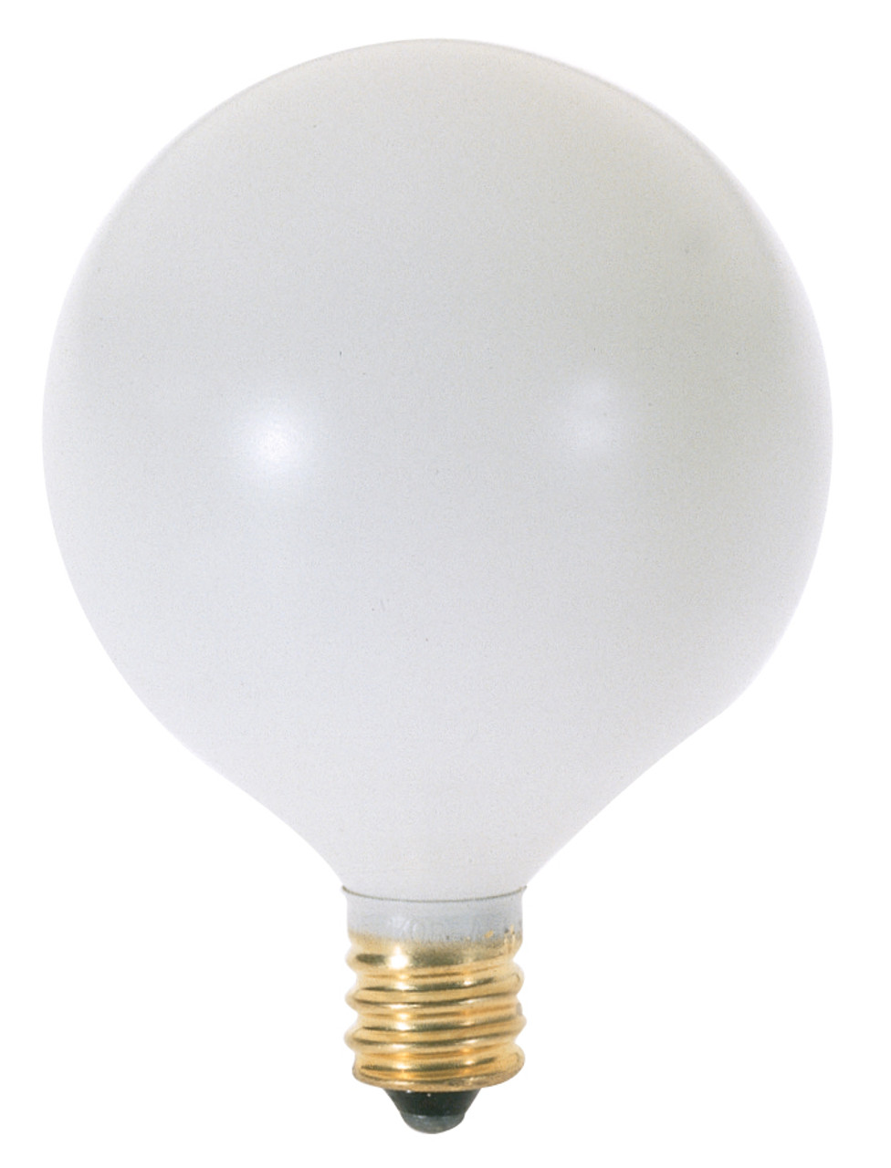 Satco S3825, 25W G16.5 2 1/8-inch White Candelabra Base Globe 120V