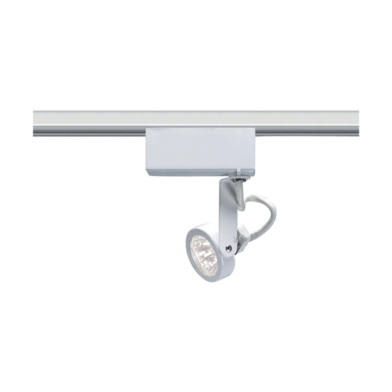 LED WHITE gimbal ring track light fixture including a warm white GU10 MR16  120volt bulb - Track Lights