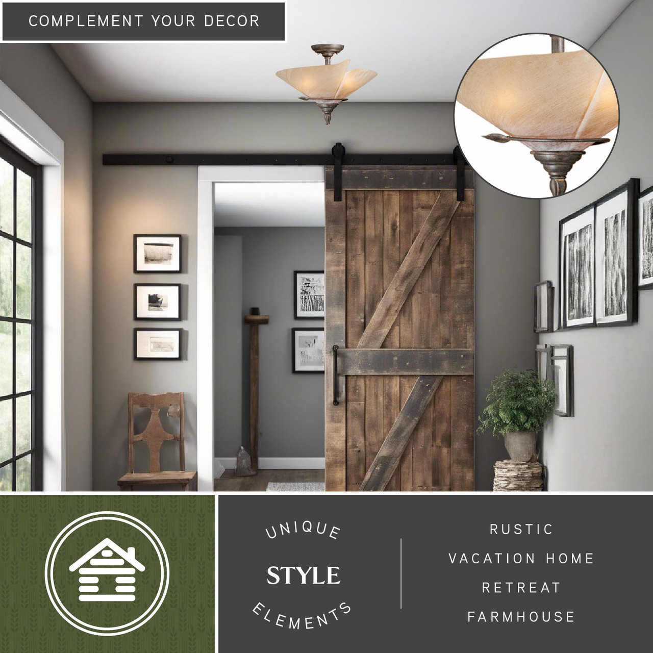 Vaxcel Capri Semi Flush Mount - Thumbnail 5