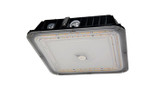 ASD Lighting ASD-CAN09S-A80BK-8EM | LED Edge-Lit Canopy with Q-base and 8W Battery Back-up 50/70/80W 120-277V 0-10V Dimmable 140Lm/W 3000/4000/5000K Black UL DLC Premium