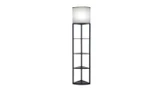 ASD Lighting ASD-FLS-CN-E26-BW | Corner Floor Lamp with Four Triangular Shelves 120V E26 with LED Bulb 9W 3CCT Pull Chain 70inch Black Frame White Shade ETL