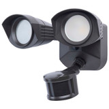 Satco | 65-1403 | 20 Watt LED Dual Head Security Flood Light 7.64 x 7.05 x 5.00 80 CRI 3000K/4000K/5000K CCT Bronze Finish Wet Location Ra