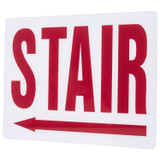 Satco | 67-326 | Exit Sign Panel Accessory White Glass Panel Red STAIR Signage Left Direction Arrow For Use with Steel Chicago Signs and 