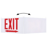 Satco | 67-363 | Edge Lit Exit Sign Panel Accessory White Single-Face Plastic Panel Red EXIT Signage Double Direction Arrow For Use with 