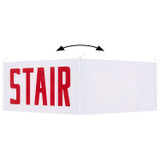 Satco | 67-364 | Edge Lit Exit Sign Panel Accessory White Single-Face Plastic Panel Red STAIR Signage No Arrows For Use with Edge Lit Chi