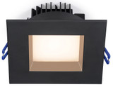 Lotus LL4SR-40K-BK 4" Square Regressed Plenum 14.5W LED Downlight 4000K Black 95° 950 lm Wet