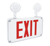 Fulham FHEC34R | FireHorse, Exit and Emergency Light Combo, Slim Wet Location Exit Emergency Combo, Red Letters