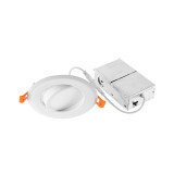 ASD Lighting ASD-JBR-GBA-4D12AC-WH-6PACK | LED Round Recessed Mini Panel Gimbal Airtight 4" 12W Dimmable CCT Selectable 2700/3000/3500/4000/5000K White UL
