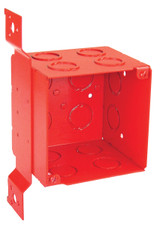 Topaz Part No. 52191-FRED | 4-inch Sq Box 4-inch Dp 1/2-3/4Ko F Brkt Red