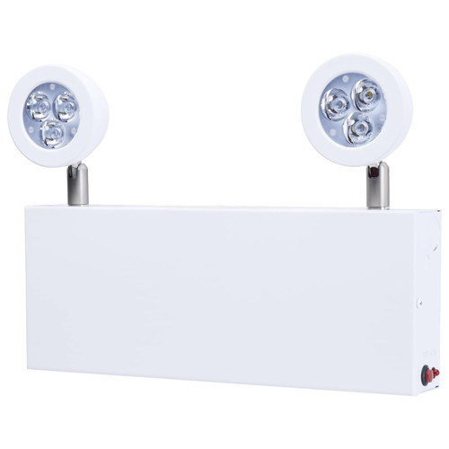 Satco | 67-381 | Emergency Light Chicago Approved White Housing 120-277V 90min Backup Dual Head Surface Mounting Remote Capable