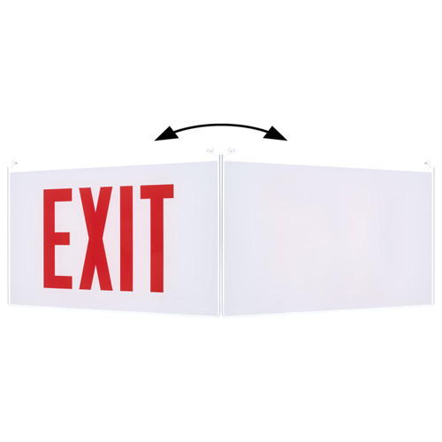 Satco | 67-360 | Edge Lit Exit Sign Panel Accessory White Single-Face Plastic Panel Red EXIT Signage No Arrows For Use with Edge Lit Chic