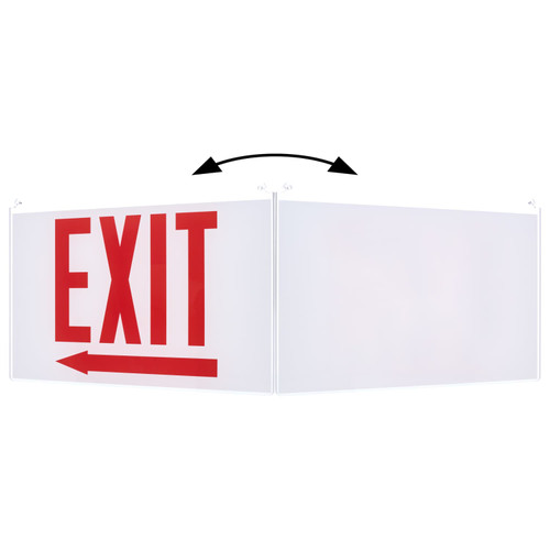 Satco | 67-362 | Edge Lit Exit Sign Panel Accessory White Single-Face Plastic Panel Red EXIT Signage Left Direction Arrow For Use with Ed