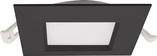 Lotus LED-S9W-5CCT-BK-SQ-BF 4" Square Regressed Baffle Budget Black LED Downlight 9W 5CCT
