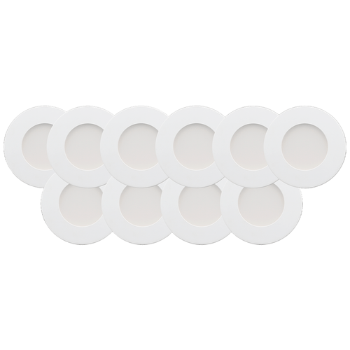 Lotus 10P-AD-107T-4K-WH-12V 10 Pack Puck Light 3" LED 2.2W 12V Dim 4000K with White Trim only