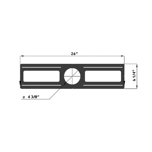 Lotus RIP412 4 3/8" Hole 26" Flat Plate for 4" Models
