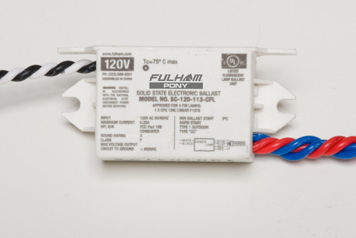 Fulham SC-120-113-CFL | PONY SUGAR CUBE, 120V, Rapid Start, for: 1 x 13W Quad (CFQ/E) or Spiral, or 1 x F15 or F17 T8