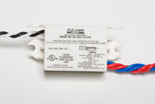 Fulham SC-120-115-CT8 | PONY SUGAR CUBE, 120V, Rapid Start, for: 1 x F14 or F15 or F17 T8, or 1 x F14 or F15 T12