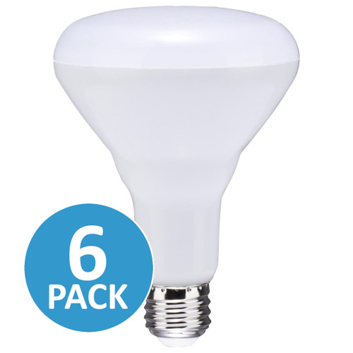 Satco S11474 | 8.5 Watt; BR30 LED; 2700K; 90 CRI; Medium Base; 120 Volts; Dimmable; 6-pack