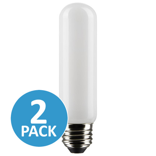 Satco S21866 | 8 Watt T10 LED; Frosted; Medium Base; 2700K; 720 Lumens; 120 Volt; 2-Pack