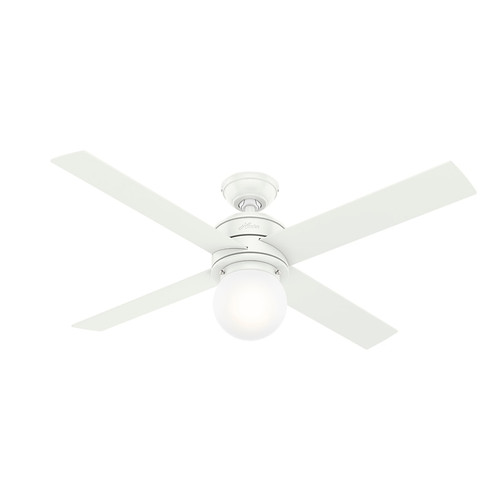Hunter Fan 50276 | 52-inch Hepburn Matte White Ceiling Fan with LED Light Kit and Wall Control