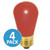 Satco S3961 | 11W S14 Ceramic Red Sign Lamp 130V. Pack of 4.