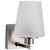 Satco 60-8221 Lune, 1 Light Vanity, Brushed Nickel Finish, Etched White Glass - view 3