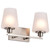 Satco 60-8222 Lune, 2 Light Vanity, Brushed Nickel Finish, Etched White Glass - view 2