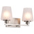 Satco 60-8222 Lune, 2 Light Vanity, Brushed Nickel Finish, Etched White Glass - view 4