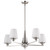 Satco 60-8225 Lune, 5 Light Chandelier, Brushed Nickel Finish, Etched White Glass