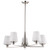 Satco 60-8225 Lune, 5 Light Chandelier, Brushed Nickel Finish, Etched White Glass - view 3