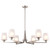 Satco 60-8226 Lune, 6 Light Chandelier, Brushed Nickel Finish, Etched White Glass - view 4