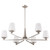 Satco 60-8226 Lune, 6 Light Chandelier, Brushed Nickel Finish, Etched White Glass - view 5