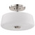 Satco 60-8229 Lune, 3 Light Semi-Flush, Brushed Nickel Finish, Etched White Glass
