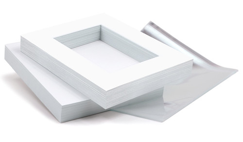 8x10 Standard Mat Board Show Kit - 25 PACK - white