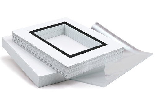 5x7 Standard Double Mat Board Show Kit - 25 PACK
