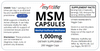Label for PURE MSM CAPSULES FOR HEALTHY JOINTS AND MOBILITY – OPTIMSM (1,000mg/Capsule) –200ct Jar by My Fit Life