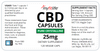 Label for 25mg Pure Crystalline Healthy Blend CBD Capsules. No THC. Pure CBD by My Fit Life