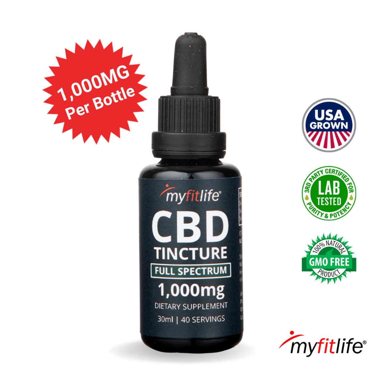 1,000mg FULL SPECTRUM CBD TINCTURE (1,000MG CBD FECO per Bottle))