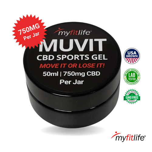 MUVIT CBD Sports Muscle Gel. 50ml. 750mg CBD Jar