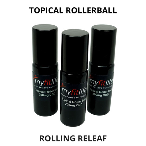 Rolling Releaf Topical Rollerball with 200mg of Full Spectrum CBD and Essential Oil Muscle Blend.