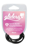 Gliders Sports Bands Ponytail Holders 6 Pack - Assorted Colours