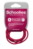 Schoolies Metal Free Ponytail Holders 6pc- Mad Maroon