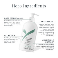 Lycon 1L Tea-Tree Soothe lotion for calming, hydrating post-wax skin