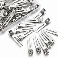 Double Prong Metal Stainless Steel Curl Clip  - 100pk