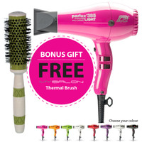 Parlux 385 Power Light Ceramic and Ionic Hair Dryer - Fushia With Bonus Thermal Brush
