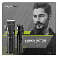 BabylissPRO Cordless Super Motor Collection (Clipper + Trimmer) + Barber Cape + Barber Comb Set